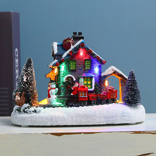 Decoración Navideña De Resina Led, Casa De Pueblo, Coleccion