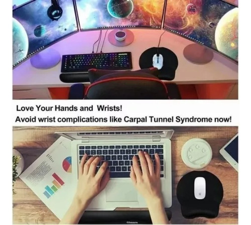 Mouse Pads Y Ergonomico Alfombrilla Teclado Reposamuñecas