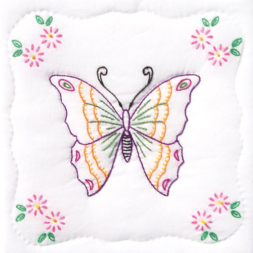 Dempsey Bloque Edredon Blanco Estampado Pkg-butterfly