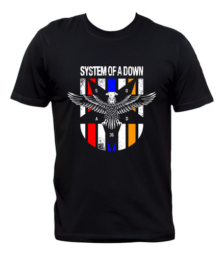 Remera Negra System Of A Down Águilas Heavy Metal