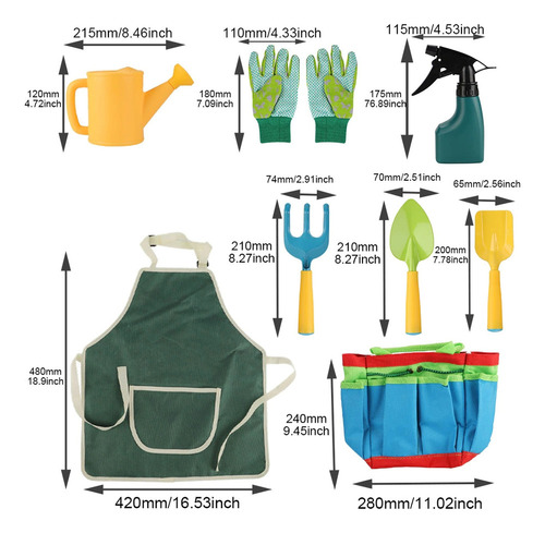 Juego De Herramientas De Jardinería Para Niños De 8 Piezas C