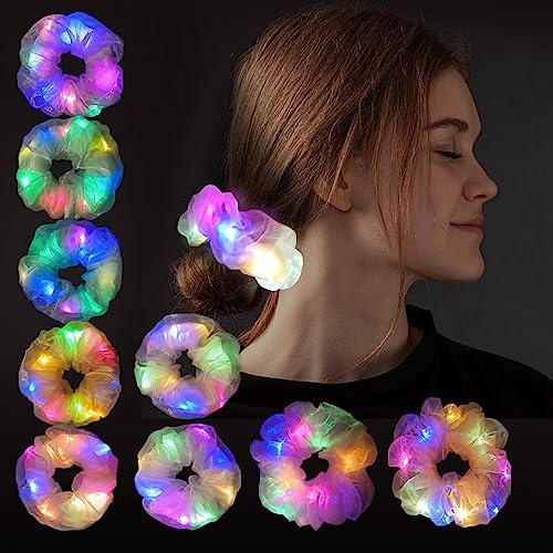 18 Pcs Light Up Scrunchies For Women Amp; Girls, Led N7vgo