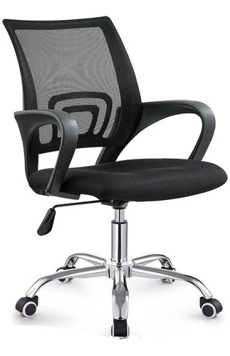Silla de escritorio Exahome Gas ergonómica negra con tapizado de malla