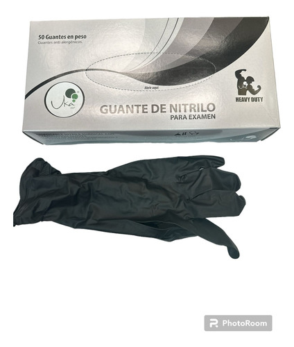 Guantes Hd Nitrilo Negro Por 50 Unidades