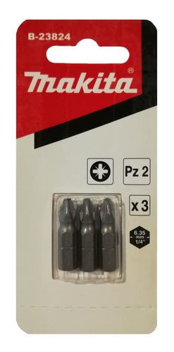 Set De 3 Puntas Atornilladoras Makita Pz2 X 25 Mm B-23824