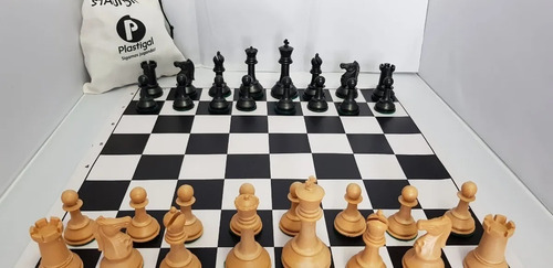 Juego De Ajedrez Staunton Profesional Con Tablero Cuerina