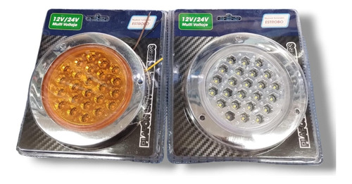 Plafon Led Para Camion Redondo Cromado 24 Leds 