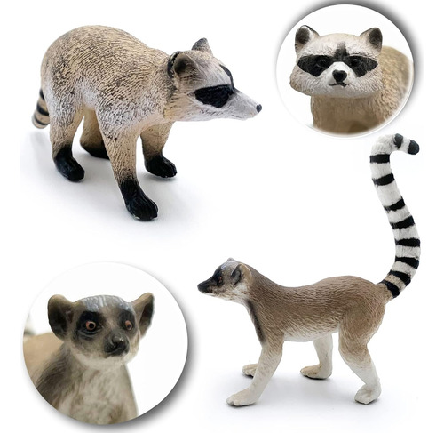 Gemini&genius Racoon Lemur - Juego De Figuras De Acción De A