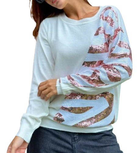 Sweater Importado Lentejuela Cebra - Mia Mia Mujer (f) 2d