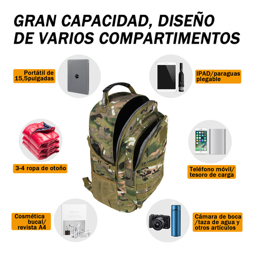 Mochila Táctica Militar Impermeable Multifunción Senderismo