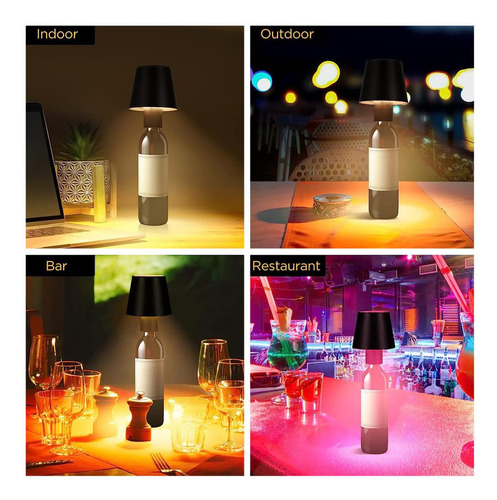 Lámpara Inalámbrica Para Botella De Vino, 3 Luces