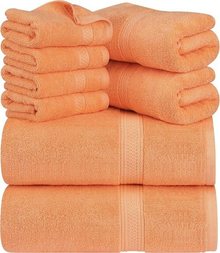Utopia Towels - Juego De Toallas De 8 Piezas Color Melocotón