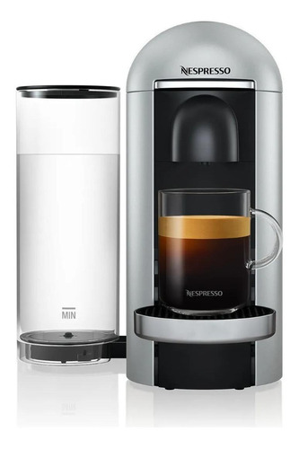 Cafetera Nespresso VertuoPlus GCB2 automática deluxe silver para cápsulas monodosis 120V