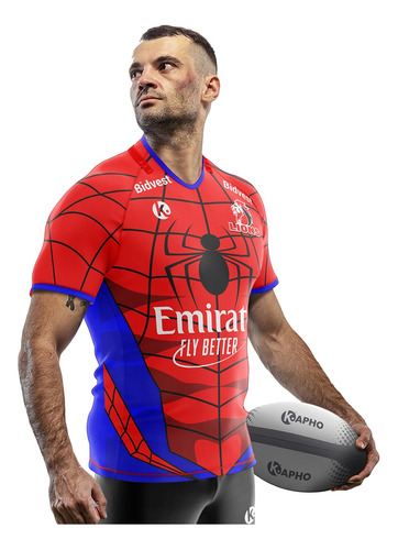 Camiseta Rugby Kapho Lions Spiderman Super Rugby Adultos