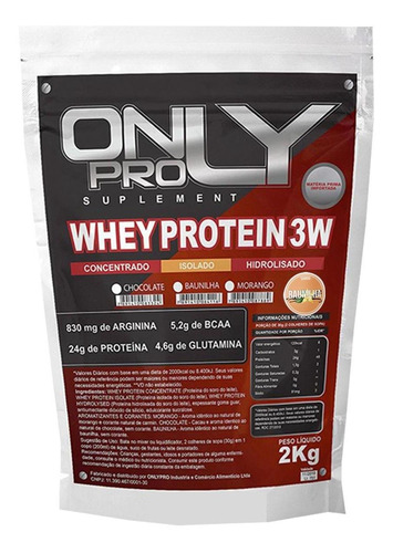 Whey Protein Hidrolisado Isolado Concentrado 3w 2kg Baunilha