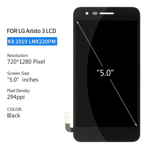 For LG Aristo 3 Plus K8 Pantalla Lcd Pantalla Táctil Con Ma