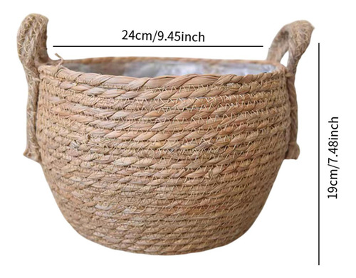 Cesta Tejida Para Maceta, Cubierta Para Maceta 24x24x19cm