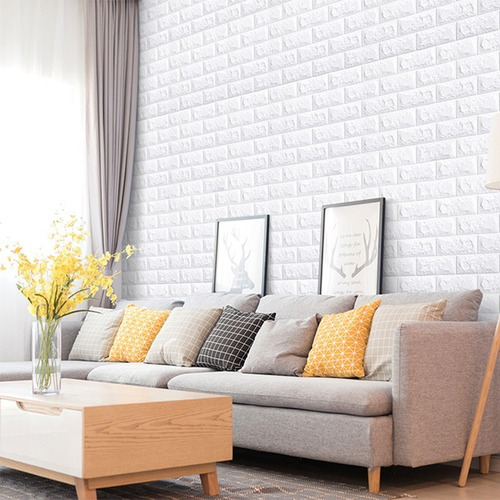Imagen 2 de 7 de Placa Autoadhesiva Revestimiento Pared Blanco (pack 10 Uni)