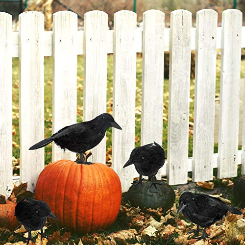 Paquete De 4 Cuervos Negros De Halloween, Decoración D...