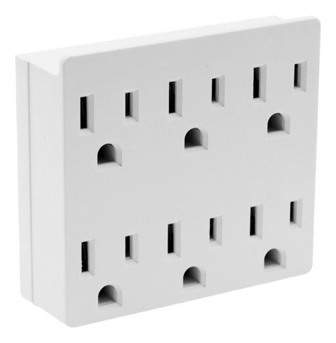 Adaptador 6 Tomas 15a 125v Blanco