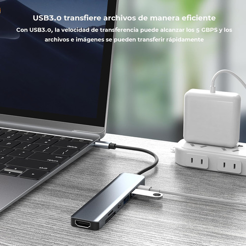 Tipo C Hub 8 En 1 Adaptador Usb C A Hdmi Con Ethernet