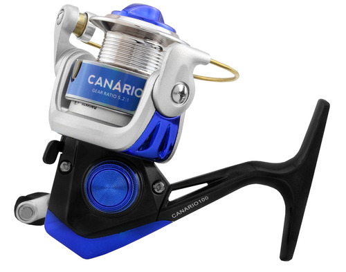 Carretel molinete Albatroz Fishing Canário 100 direito/esquerdo color preto/azul