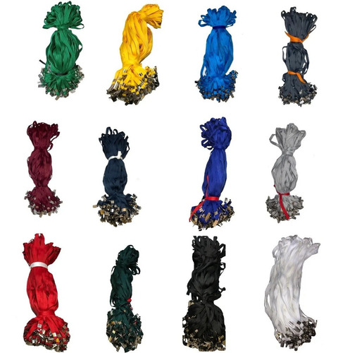 Imagem 5 de 5 de Lanyard Verde Com Porta Cracha Plástico Horizontal 10 Pçs