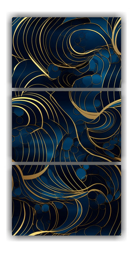 60x120cm Cuadros Decorativos Diseño Azul Oscuro Y Estampado