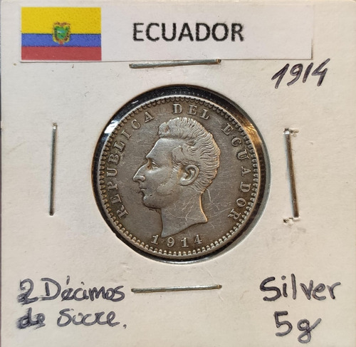 Moneda Dos Décimos De Sucre 1914 