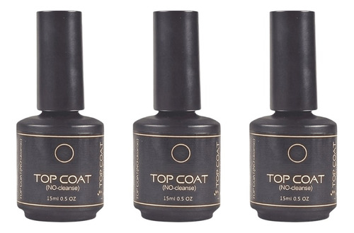 3x Selante Top Coat No Cleanse 15 Ml Pretinho Do Poder