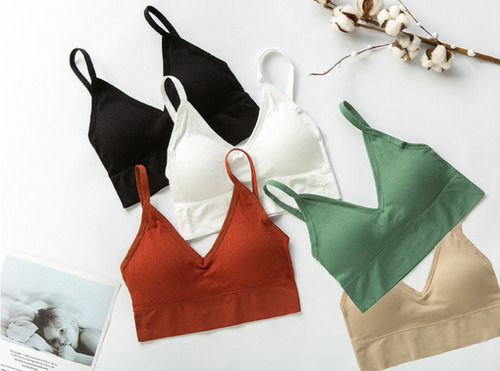 # Sostenes Deportivos Sin Costuras Crop Top Básico 5 Pcs