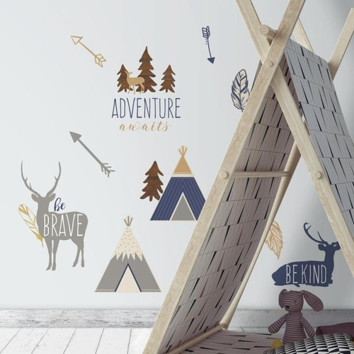 Vinilo Decorativo Pared [7dglplvt] Animales Aventura Bosque