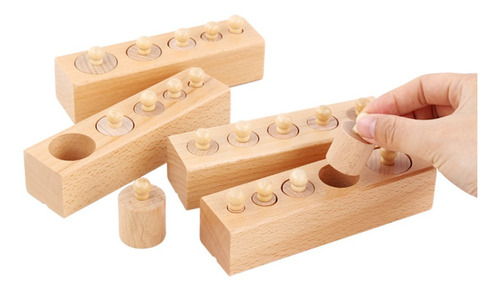 Cilindro De Enchufe Montessori Mini Cylinders, Bloques De Ju