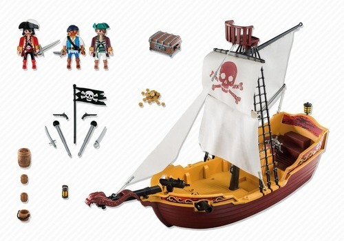 Imagen 3 de 3 de Playmobil Barco Pirata 74 Pzs Original - Sharif Express 5618
