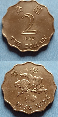 Moneda De 2 Dólares De Hong Kong Año 1993