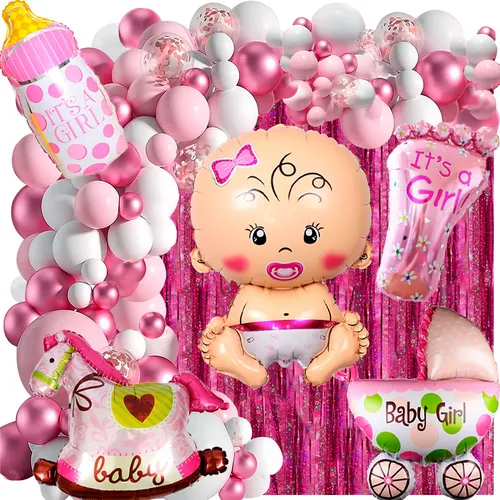 50 Art Baby Shower Rosa Globo Bebe Nacimiento Deco353