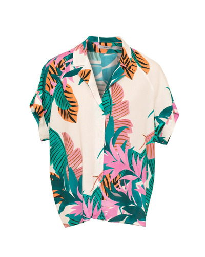 Imagen 1 de 4 de Camisa Portsaid Print Hawaian Con Estampado Para Mujer