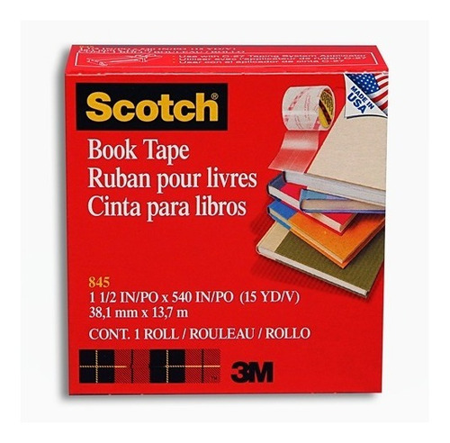 Cinta  Para Libros Book Tape 38.1 Mm X 13.7 M 24 Piezas