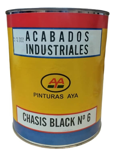 Pintura Esmalte Brillante Negro Chasis #6 Galon Aya