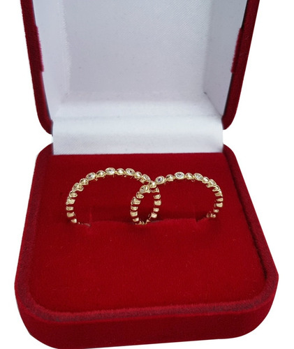 Kit Anel Aparador Feminino Zirconia Banhado Ouro 18k