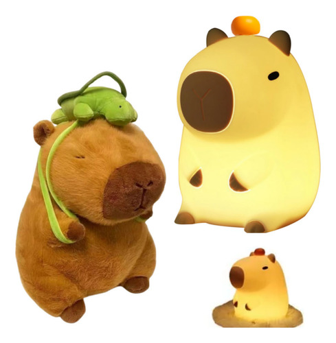 Muñeco De Peluche Capybara Night Light + Capybara Para Niños