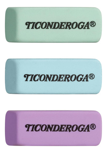 Gomas De Borrar Cuña Colores Pastel 3 Unidades Ticonderoga