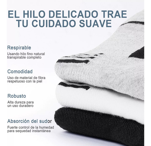 8 Pares Calceta Deportiva Hombre 100% Algodón