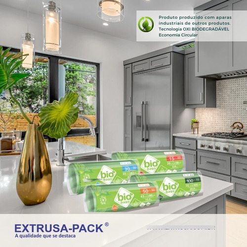 Saco De Lixo Biodegradavel - Verde - 100l - 120unid Biobags