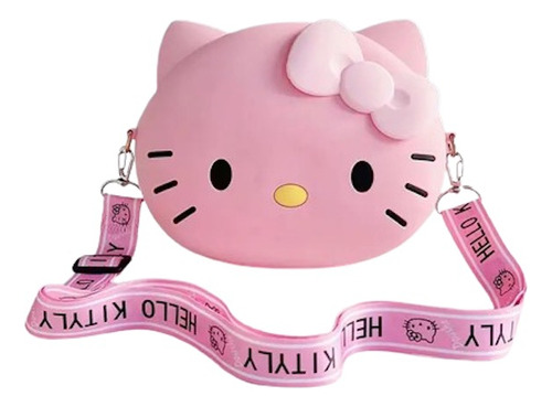 Cartera Bandolera Mini Hello Kitty Rosa Silicona Kawaii