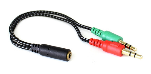 Cable Divisor Audio Estéreo 2 Machos A 1 Hembra 3.5 Mm Pc 