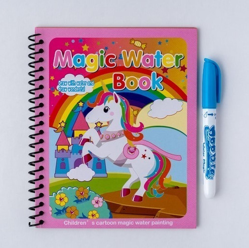 Imagen 2 de 5 de Unicornio Magico, Cuaderno Magico Con Lapiz Pinta Con Agua