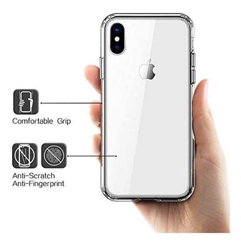 Compatible Con iPhone XS Max Case Transparente Antiarañazos