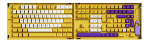 Teclas Akko Asa Pbt Double Shot con 158 teclas de Los Ángeles, color blanco/amarillo, idioma ANSI