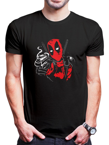 Polo Varon Deadpool Guns (d1531 Boleto.store)